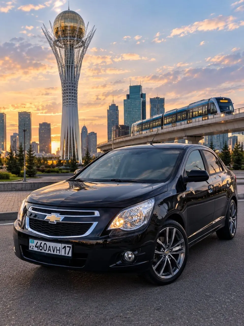Chevrolet Cobalt чёрного цвета — учебный автомобиль для автодрома